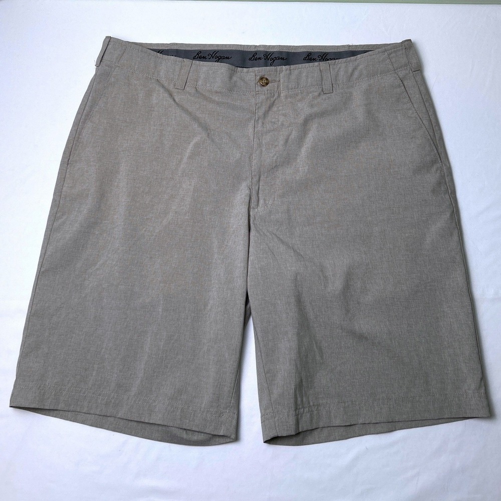 Ben Hogan Men Performance Stretch Golf Shorts Size 40 Khaki Tan Athleisure Sport